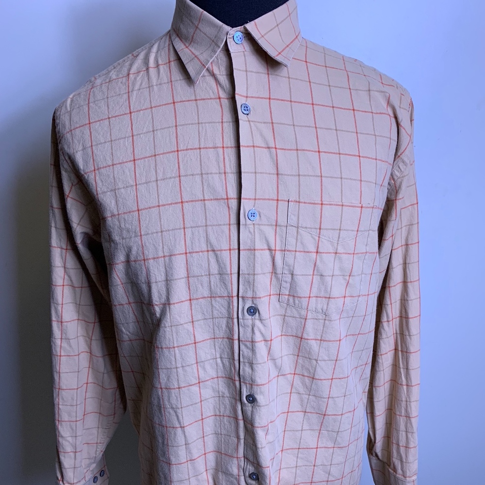Banana Republic MENS L reg Fit Purple Stripe Tan